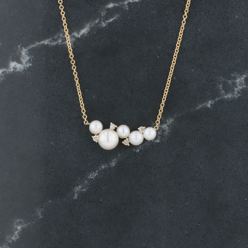 Pearl Bubbles Necklace in Yellow Gold