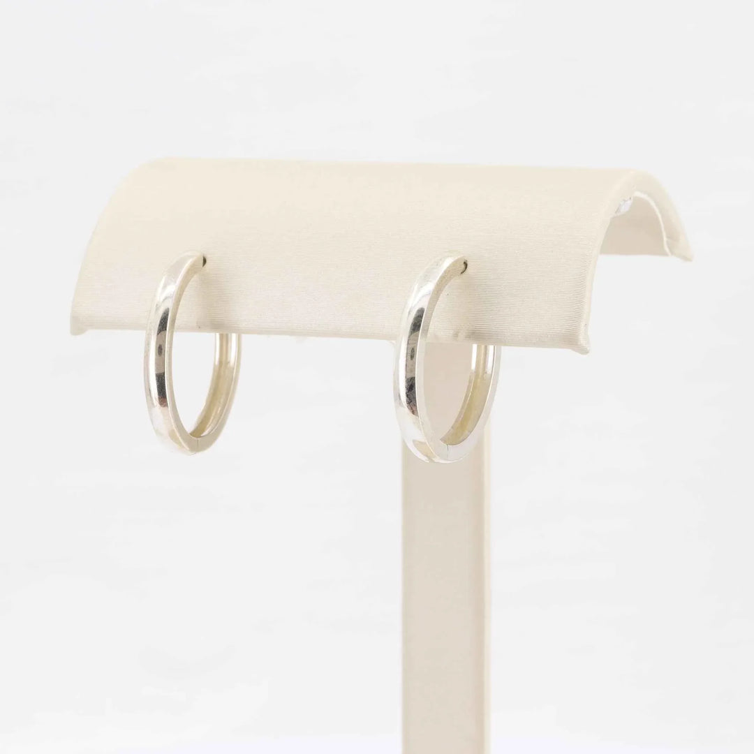 Huggie Hoop Earrings in Sterling Silver, 20mm x 2.39mm - Kizer Cummings Jewelers