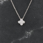 Load image into Gallery viewer, Quatrefoil Diamond Pendant in White Gold
