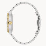 Load image into Gallery viewer, Silver metal watch with gold accents, featuring a sleek, modern design and linked band. Perfect for any occasion.