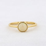 Load image into Gallery viewer, White Australian Opal Ring in Yellow Gold