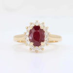 Load image into Gallery viewer, Ruby and Diamond Ring, 1.80ct Ruby with 0.49cttw Diamond in 14KY Yellow Gold - Kizer Cummings Jewelers