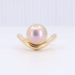 Load image into Gallery viewer, Fancy Metallic Rose Freshwater Pearl Smile Band Ring
