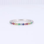 Load image into Gallery viewer, Rainbow Gemstone Ring in White Gold
