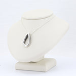 Load image into Gallery viewer, Open Tear Drop w/ Diamond Accent Necklace in Sterling Silver