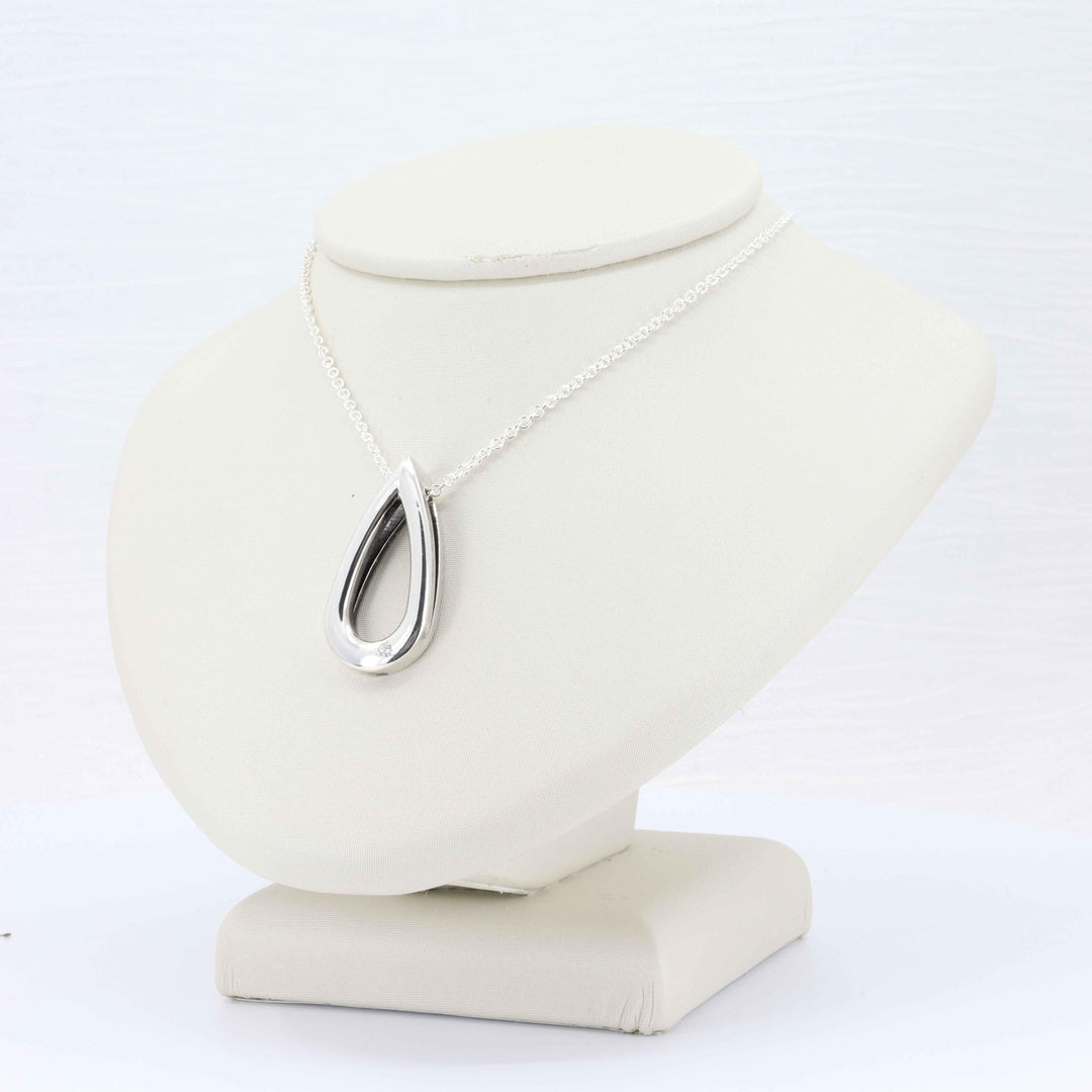Diamond Teardrop Pendant, 0.01cttw in Sterling Silver, 18 inch Chain - Kizer Cummings Jewelers