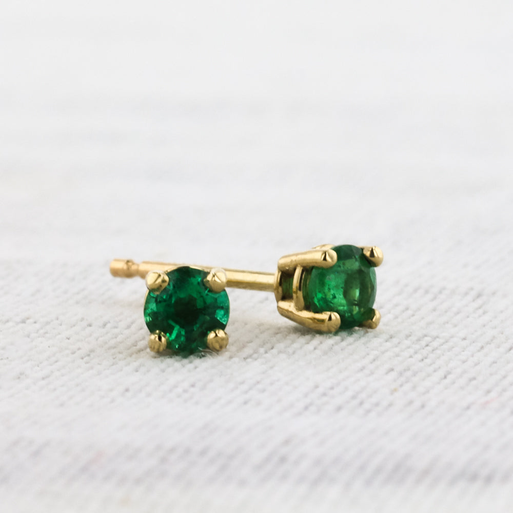Emerald Isle Stud Earrings in Yellow Gold