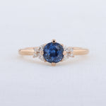 Load image into Gallery viewer, Rose Gold Butterfly Engagement Ring with Sapphire Center
