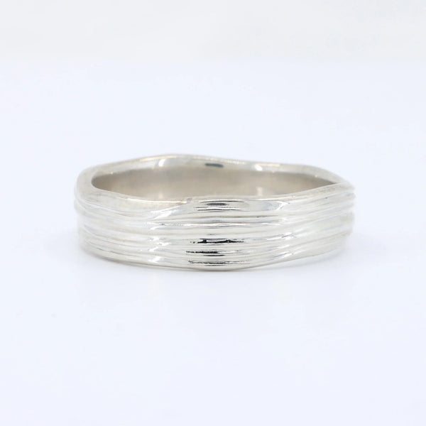 Freeform Textured Band, in Sterling Silver, Approximately 6mm - Kizer Cummings Jewelers