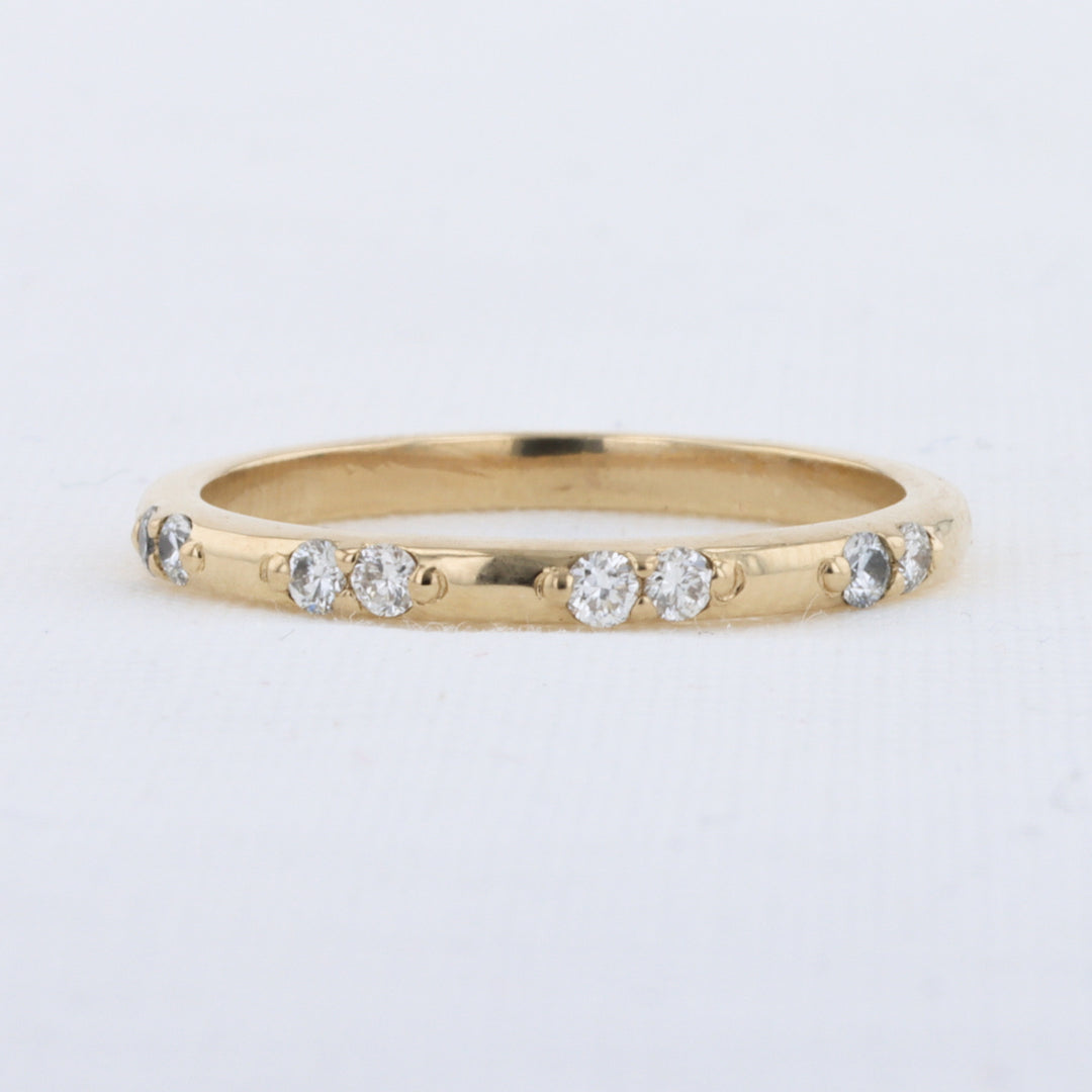 Spaced Diamond Wedding Band in Yellow Gold