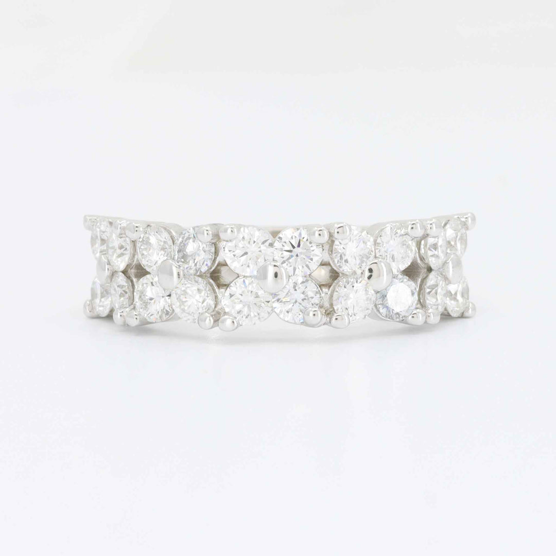 Diamond Quatrefoil Band, 1.34cttw in 14K White Gold