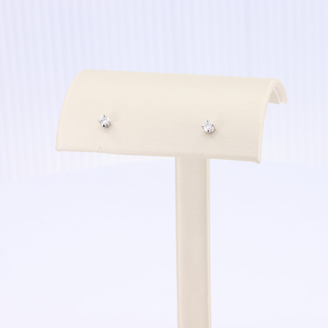 Diamond Stud Earrings, 0.12cttw in 14K White Gold