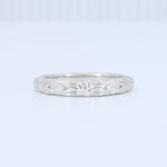 Load image into Gallery viewer, Floral Tapered Band in White Gold

