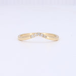 Load image into Gallery viewer, Chevron Diamond Stackable Ring in Yellow Gold
